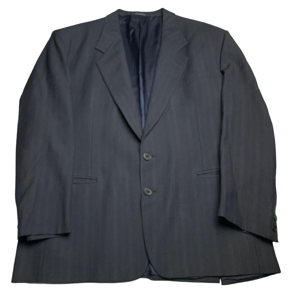 Marcello Milanelli Mens Blazer 44S Gray Pinstripe Virgin Wool Made Italy
